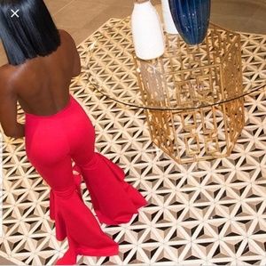 Hanifa Staci Jumpsuit in Red